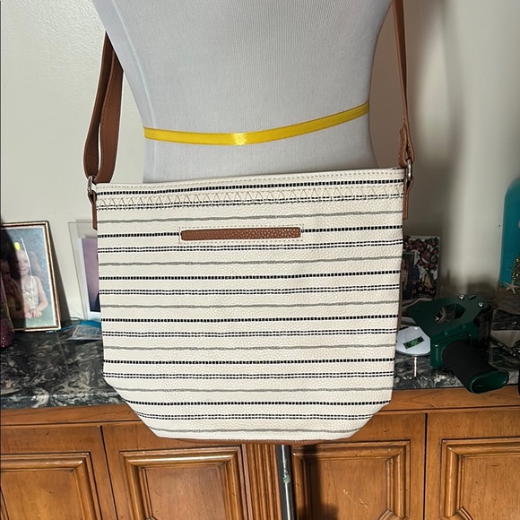 thirty-one Handbags - Striped Tan and Black Women's Bag